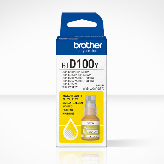Εικόνα της Brother Μελάνι Inkjet BT-D100Y Yellow (BTD100M)