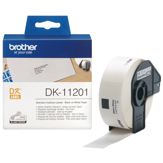 Εικόνα της Brother DK-11201 Label Roll – Black on White, 29mm x 90mm