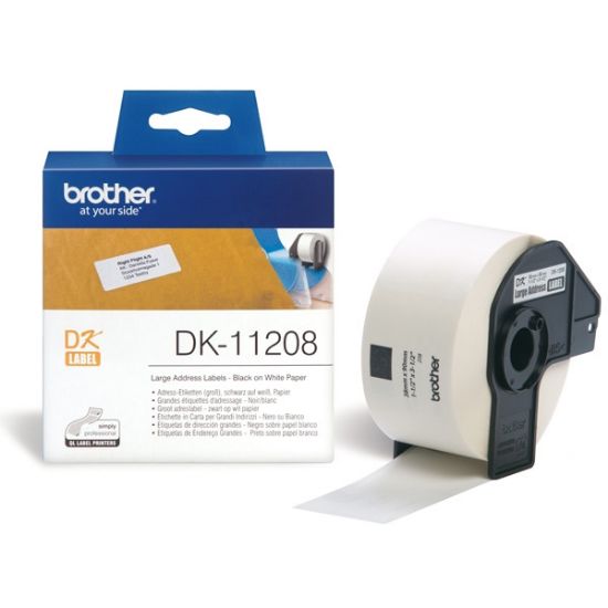 Εικόνα της Brother DK-11208 Label Roll – Black on White, 38mm x 90mm (DK11208) (BRODK11208)