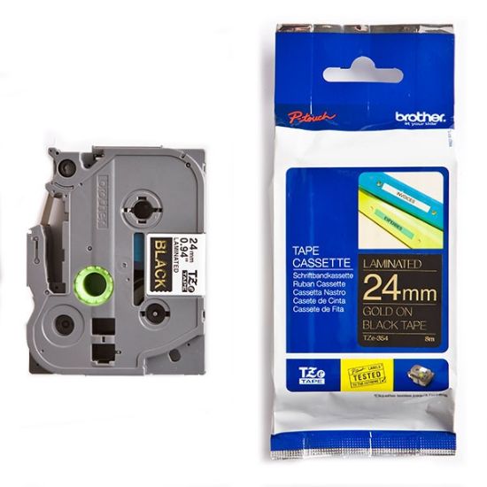 Picture of Brother P-Touch Laminated Gold on Black 8m x 24mm