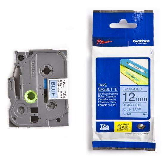 Εικόνα της Brother TZe-531 Labelling Tape Cassette – Black on Blue, 12mm wide (TZE531) (BROTZE531)