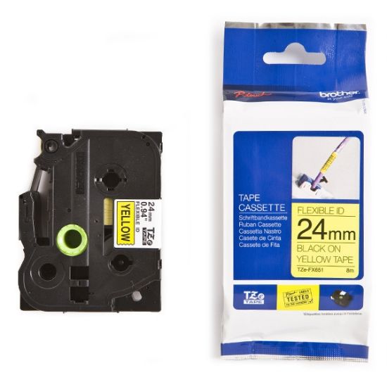 Picture of Brother P-Touch Flexible Laminated Black on Yellow 8m x 24mm