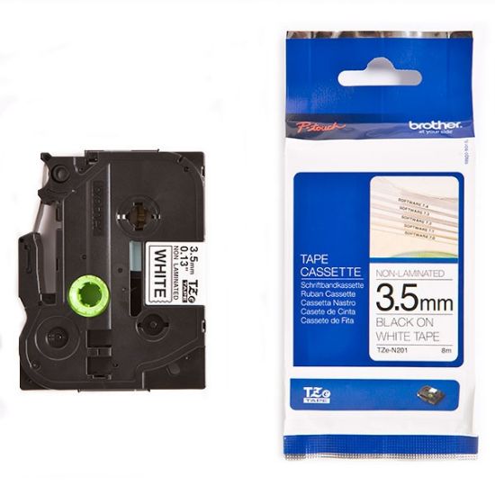 Εικόνα της Brother P-Touch Non Laminated Black on White 8m x 3.5mm