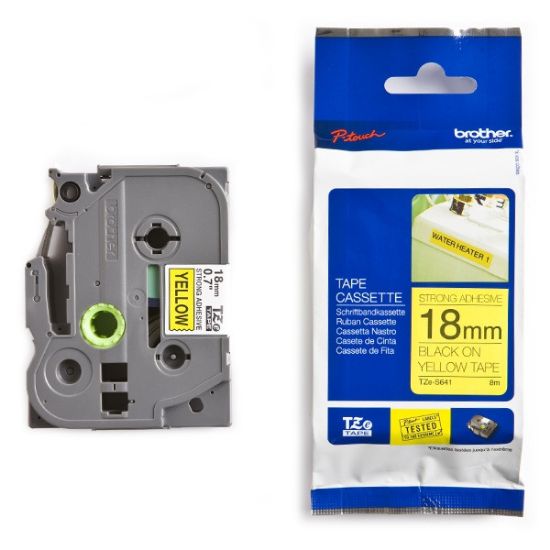 Εικόνα της Brother TZES641 P-Touch Industrial Laminated  Black on Yellow 8m x 18mm